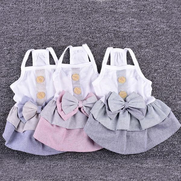 dog apparel three colors summer dress pet clothes cute sleeveless bow button decoration college style skirt cat products
dog apparel three colors summer dress pet clothes cute sleeveless bow button decoration college style skirt cat products