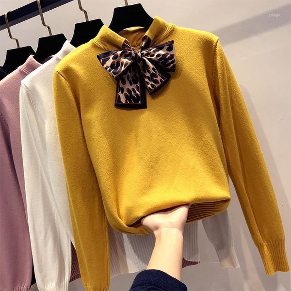 women's sweaters autumn winter leopard bow thick sweater pullovers 2021 women long sleeve casual warm female knit jumpers l90, White;black
women's sweaters autumn winter leopard bow thick sweater pullovers 2021 women long sleeve casual warm female knit jumpers l90, White;black