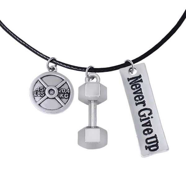 pendant necklaces fashion motivation fitness lover sports necklace never give up metal tag men and women gym gift, Silver
pendant necklaces fashion motivation fitness lover sports necklace never give up metal tag men and women gym gift, Silver