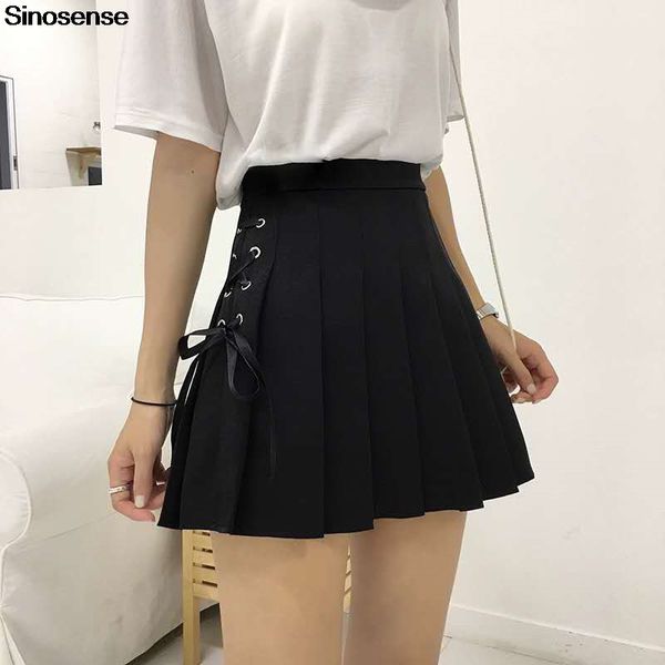 women pleated skirt solid a line high waist mini skirt harajuku gothic punk hip hop bow lace-up preppy style school uniforms, Black
women pleated skirt solid a line high waist mini skirt harajuku gothic punk hip hop bow lace-up preppy style school uniforms, Black