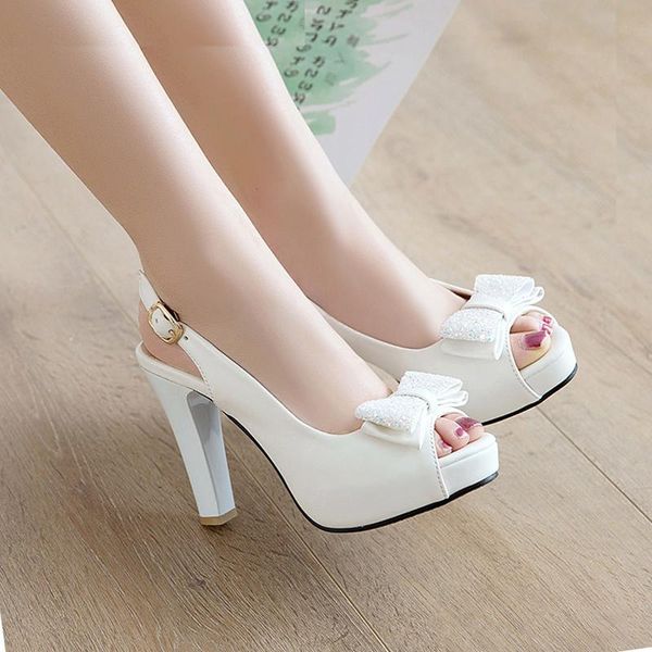 women shoes sweet bow high heels sandals female fish mouth thick platform small 32 plus size 43 dress wedding, Black
women shoes sweet bow high heels sandals female fish mouth thick platform small 32 plus size 43 dress wedding, Black
