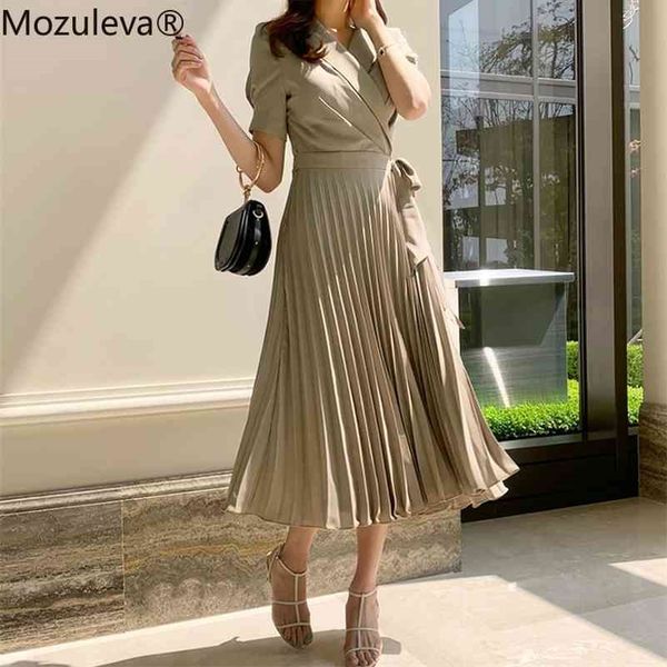 summer vintage short sleeve pleated women office wear lace up midi female dress high waist vestidos femme 210416, White
summer vintage short sleeve pleated women office wear lace up midi female dress high waist vestidos femme 210416, White