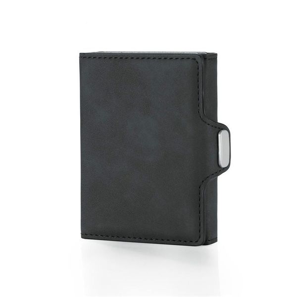 card holders bycobecy 2021 business button rfid anti-theft holder pu aluminum men wallet multifunctional case organizer, Brown;gray
card holders bycobecy 2021 business button rfid anti-theft holder pu aluminum men wallet multifunctional case organizer, Brown;gray