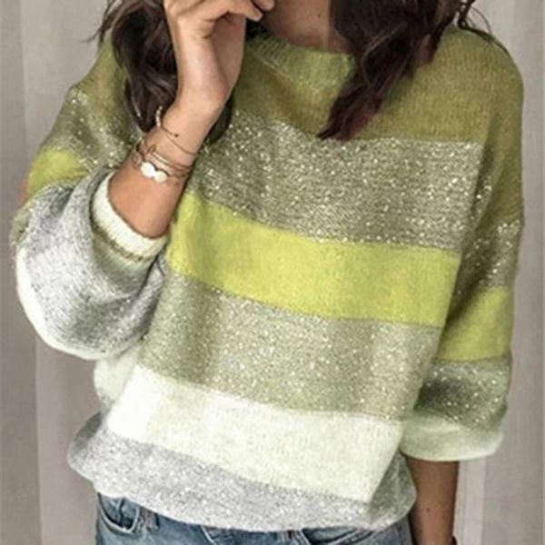 women's sweaters sweater winter 2021 casual stripe knitted loose color contrast round neck pullover korean street style, White;black
women's sweaters sweater winter 2021 casual stripe knitted loose color contrast round neck pullover korean street style, White;black