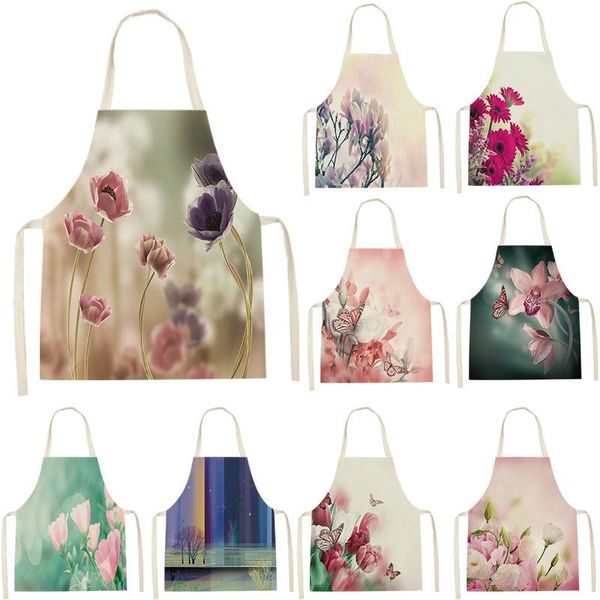 aprons beautiful flower printing waterproof apron household cooking hanging neck sleeveless oil-proof linen
aprons beautiful flower printing waterproof apron household cooking hanging neck sleeveless oil-proof linen