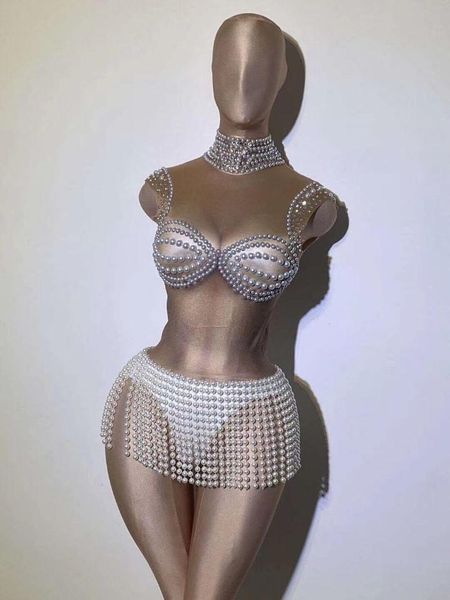 women stage halter sleeveless nightclub female singer show bright with pearls high street wear bodysuits women's jumpsuits & rompers, Black;white
women stage halter sleeveless nightclub female singer show bright with pearls high street wear bodysuits women's jumpsuits & rompers, Black;white