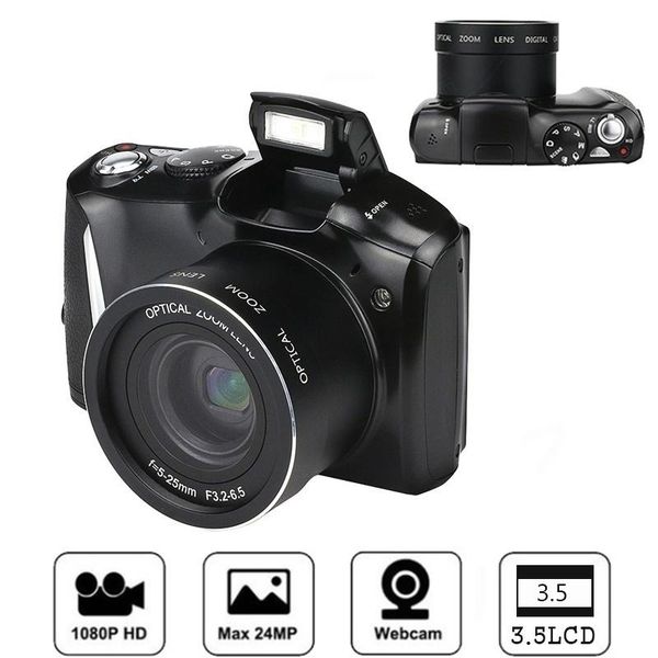 

professional 24.0 mp telepo hd pography slr digital camera with cmos sensor 20x zoom 3.5" screen flash cameras