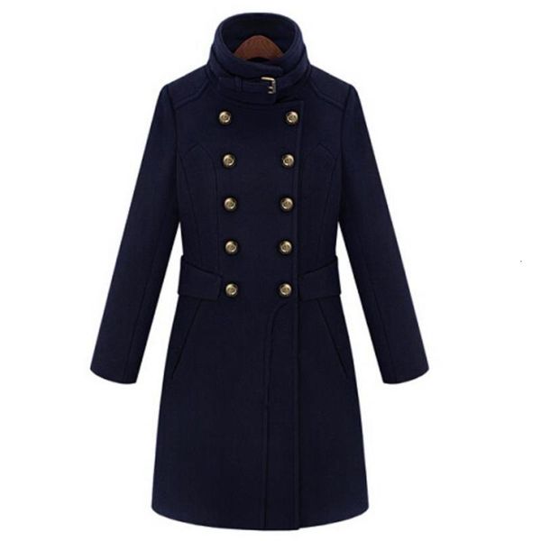 women's wool & blends autumn winter fashion coat women slim stand collar double breasted woolen blends 6s3h, Black
women's wool & blends autumn winter fashion coat women slim stand collar double breasted woolen blends 6s3h, Black