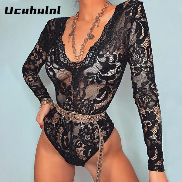 lace mesh sheer women bodysuit long sleeve bodycon 2021 autumn winter female clothes streetwear clubwear body christmas women's jumpsui, Black;white
lace mesh sheer women bodysuit long sleeve bodycon 2021 autumn winter female clothes streetwear clubwear body christmas women's jumpsui, Black;white