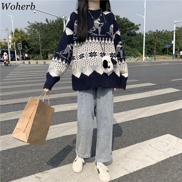 harajuku jacquard knitted sweater women autumn winter loose pullovers girl casual all match jumper sueter mujer 210417, White;black
harajuku jacquard knitted sweater women autumn winter loose pullovers girl casual all match jumper sueter mujer 210417, White;black