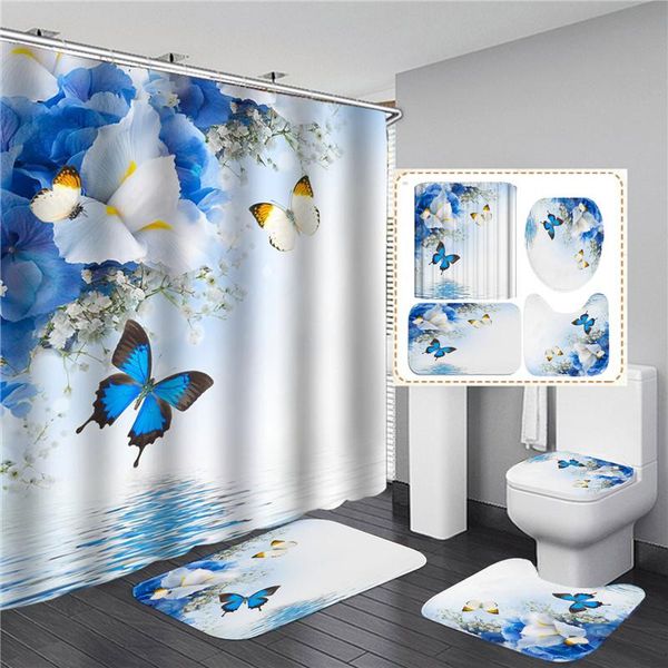 shower curtains elegant butterfly flower rose print curtain woman bathroom decoration blue pink bath mat set toilet lid cover wc supplies
shower curtains elegant butterfly flower rose print curtain woman bathroom decoration blue pink bath mat set toilet lid cover wc supplies