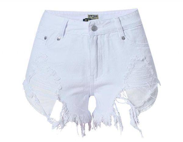 women's shorts jeans summer beach pants pure white high waist slim-fit denim frayed irregular ripped, White;black
women's shorts jeans summer beach pants pure white high waist slim-fit denim frayed irregular ripped, White;black