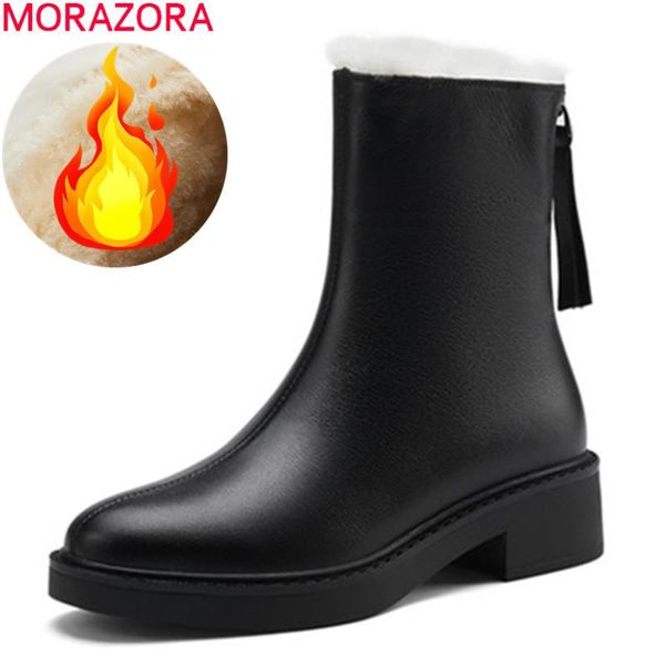 boots morazora 2021 arrival winter comfortable keep warm genuine leather med heels round toe ankle for woman, Black
boots morazora 2021 arrival winter comfortable keep warm genuine leather med heels round toe ankle for woman, Black
