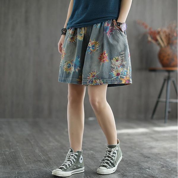 summer denim shorts women loose print elastic waist retro bleached vintage female wide leg jeans wild women's, White;black
summer denim shorts women loose print elastic waist retro bleached vintage female wide leg jeans wild women's, White;black
