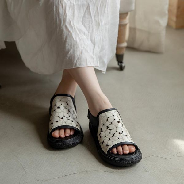 women leather sandals low heels wedge summer shoes for embroidery genuine beach lazy shoe slip on handmade, Black
women leather sandals low heels wedge summer shoes for embroidery genuine beach lazy shoe slip on handmade, Black