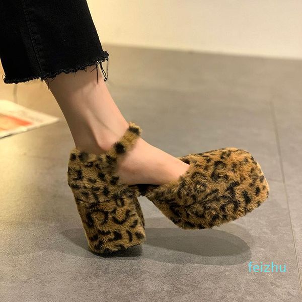 thick-heeled women's shoes for fall/winter 2021 leopard print plush buckle waterproof platform high heel botas de mujer dress, Black
thick-heeled women's shoes for fall/winter 2021 leopard print plush buckle waterproof platform high heel botas de mujer dress, Black