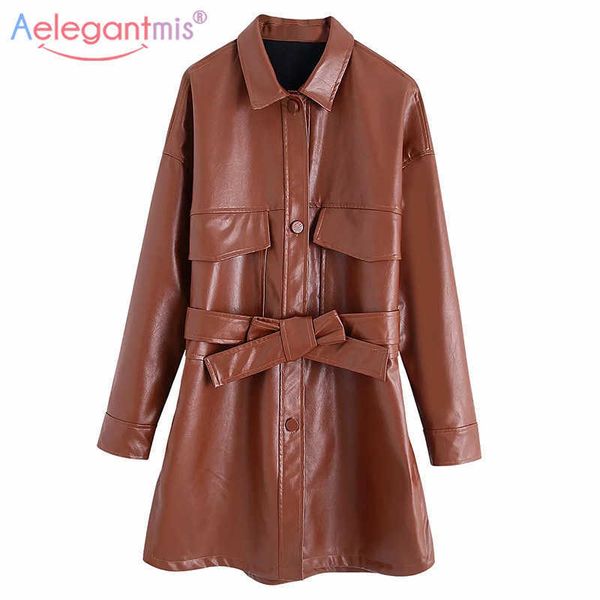 aelegantmis long faux leather jacket women with belt korea loose casual vintage pu female motorcycle outwear fashion 210607, Black
aelegantmis long faux leather jacket women with belt korea loose casual vintage pu female motorcycle outwear fashion 210607, Black
