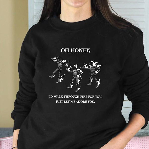 oh honey i'd walk through fire for you sweatshirt plus size women skeleton graphic pullovers funny halloween sweatshirts women's h, Black
oh honey i'd walk through fire for you sweatshirt plus size women skeleton graphic pullovers funny halloween sweatshirts women's h, Black
