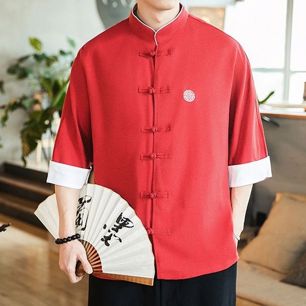 chinese style men shirt button stand collar cotton linen casual loose solid color vintage tang suit shirts men 11168, Red
chinese style men shirt button stand collar cotton linen casual loose solid color vintage tang suit shirts men 11168, Red