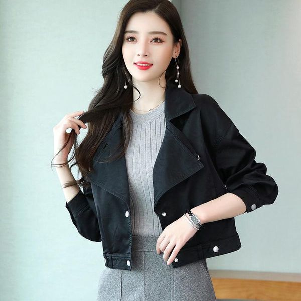 women's leather & faux jackets plus size short coat 2021 autumn fur pu button splicing irregular ladies skinny locomotive coats, Black
women's leather & faux jackets plus size short coat 2021 autumn fur pu button splicing irregular ladies skinny locomotive coats, Black