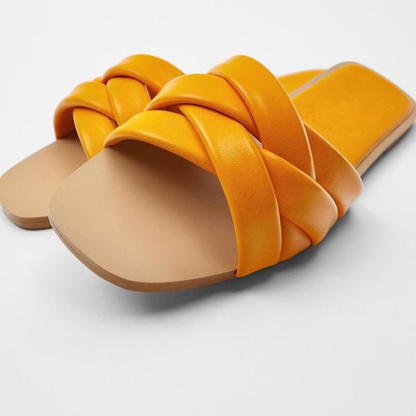 dtm women's shoes orange square toe cross strap quilted flat sheep leather sandals slippers, Black
dtm women's shoes orange square toe cross strap quilted flat sheep leather sandals slippers, Black