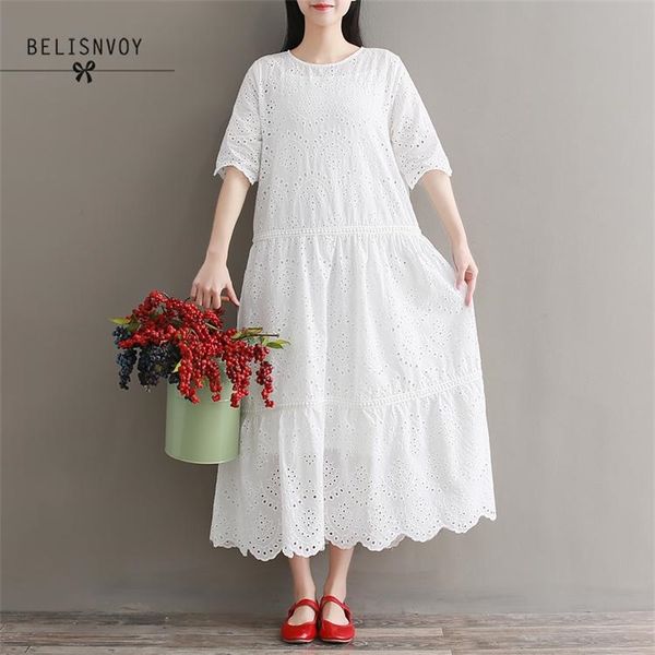 spring summer dresses women half sleeve white long dress crochet lace embroidery cotton mori girl elegant party vestido longo 210520, Black;gray
spring summer dresses women half sleeve white long dress crochet lace embroidery cotton mori girl elegant party vestido longo 210520, Black;gray
