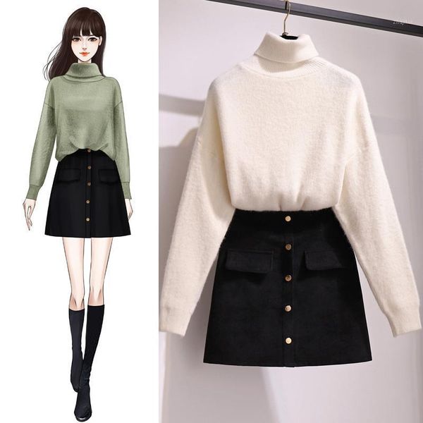 two piece dress turtleneck pure color avocado green knitted sweater a-line skirt buttons skirts two-piece suit women knitwear outfit pullove, White
two piece dress turtleneck pure color avocado green knitted sweater a-line skirt buttons skirts two-piece suit women knitwear outfit pullove, White