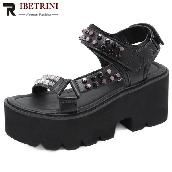 dress shoes ribetrini cool women rivet summer open toe platform chunky hook loop sandals casual leisure fashion, Black
dress shoes ribetrini cool women rivet summer open toe platform chunky hook loop sandals casual leisure fashion, Black