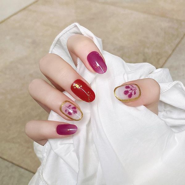 false nails fake long round head purple tulip nail stickers finished 24 pcs with glue fa, Red;gold
false nails fake long round head purple tulip nail stickers finished 24 pcs with glue fa, Red;gold