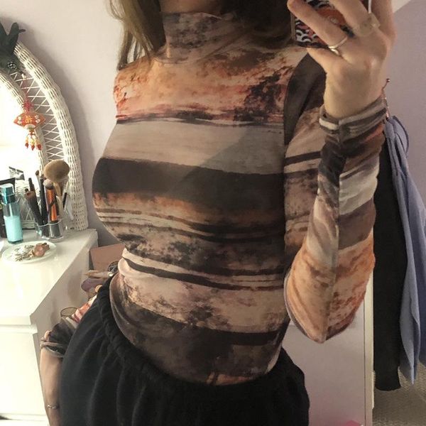 women's t-shirt harajuku striped print mes women transparent full sleeve slim fit crop 90s vintage y2k aesthetic tees clothes, White
women's t-shirt harajuku striped print mes women transparent full sleeve slim fit crop 90s vintage y2k aesthetic tees clothes, White