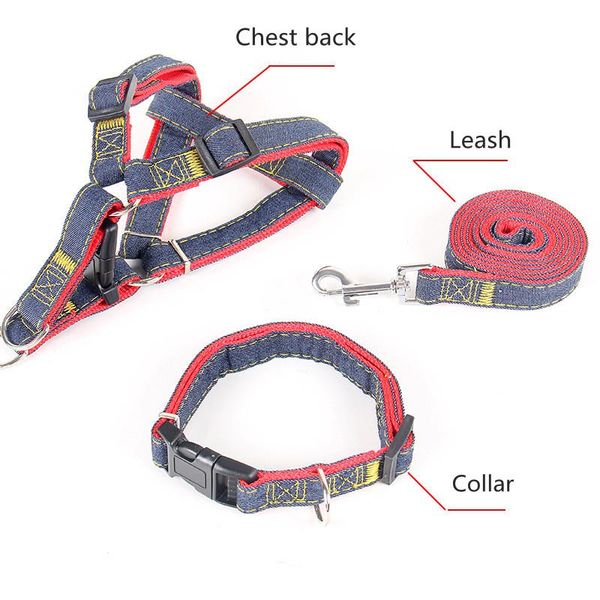 chest straps collar set dogs denim traction rope pet supplies wear-resisting sewn dog collars & leashes
chest straps collar set dogs denim traction rope pet supplies wear-resisting sewn dog collars & leashes