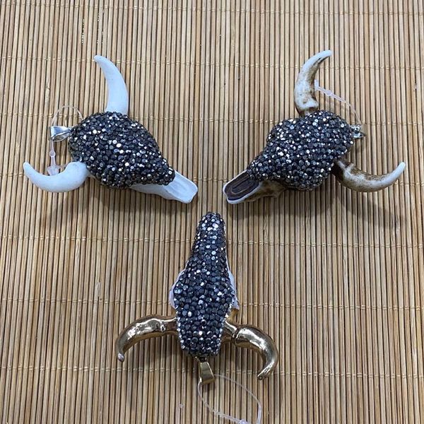 charms natural stone bull head shape bone pendant diy jewelry making ladies necklace earrings accessories crafts 1 piece/package, Bronze;silver
charms natural stone bull head shape bone pendant diy jewelry making ladies necklace earrings accessories crafts 1 piece/package, Bronze;silver