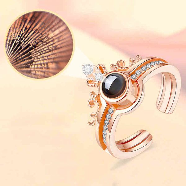 love ring rose gold color 100 languages i you projection separable crown romantic memory wedding s jewelry gift, Slivery;golden
love ring rose gold color 100 languages i you projection separable crown romantic memory wedding s jewelry gift, Slivery;golden