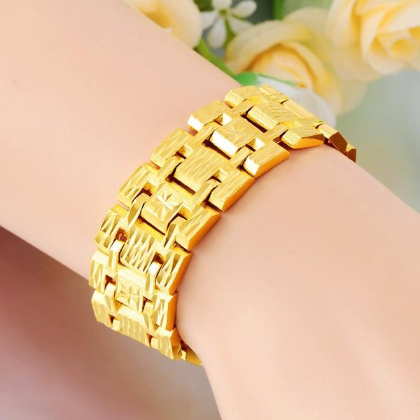 link, chain 20mm men's bracelet trend jewelry brass 24k gold plated domineering wide face long-lasting color boyfriend gift, Black
link, chain 20mm men's bracelet trend jewelry brass 24k gold plated domineering wide face long-lasting color boyfriend gift, Black