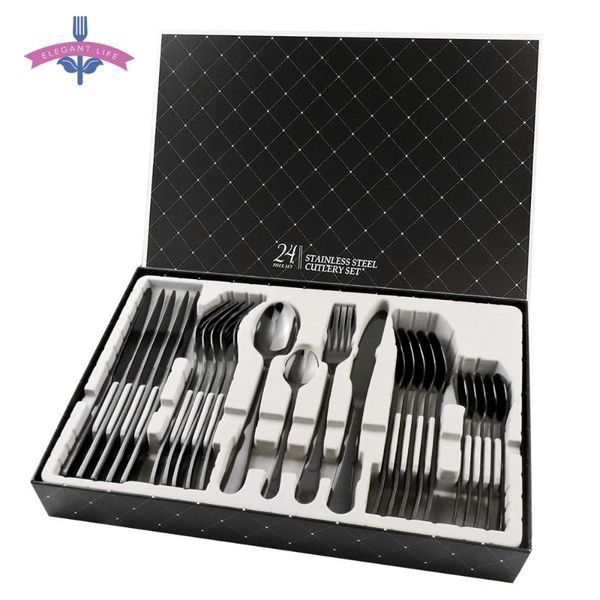 dinnerware sets 24pcs black gold set stainless steel flatware tableware cutlery party candlelight dinner wood gift box
dinnerware sets 24pcs black gold set stainless steel flatware tableware cutlery party candlelight dinner wood gift box