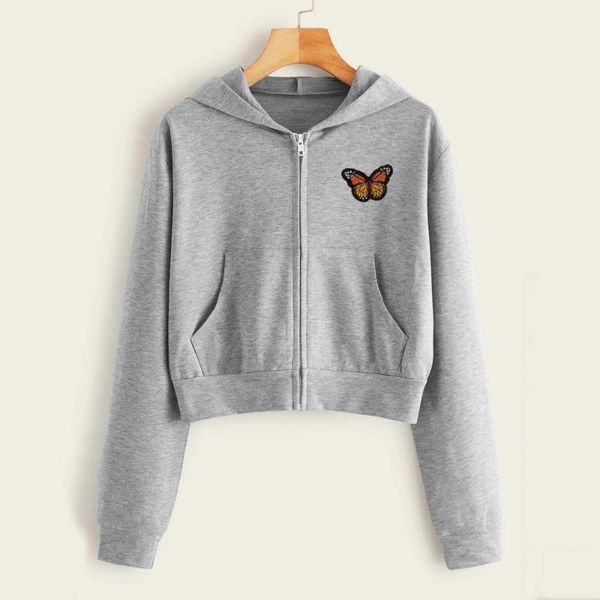 women's hoodies & sweatshirts autumn fashion women sweatshirt embroidery butterfly long sleeve zipper pocket hooded sports top, Black
women's hoodies & sweatshirts autumn fashion women sweatshirt embroidery butterfly long sleeve zipper pocket hooded sports top, Black