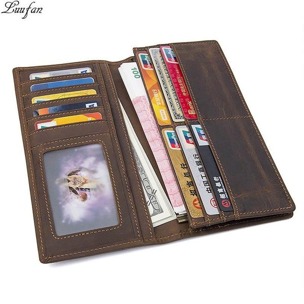 wallets men's crazy horse leather long wallet brown cow bifold with phone pocket cowhide purse card case, Red;black
wallets men's crazy horse leather long wallet brown cow bifold with phone pocket cowhide purse card case, Red;black