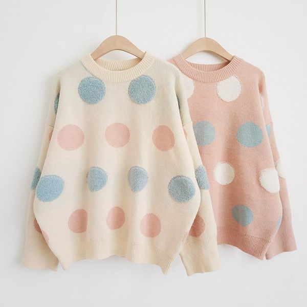 women's sweaters women oversized sweater 2021 female loose korean lazy style pullover dot printing, White;black
women's sweaters women oversized sweater 2021 female loose korean lazy style pullover dot printing, White;black