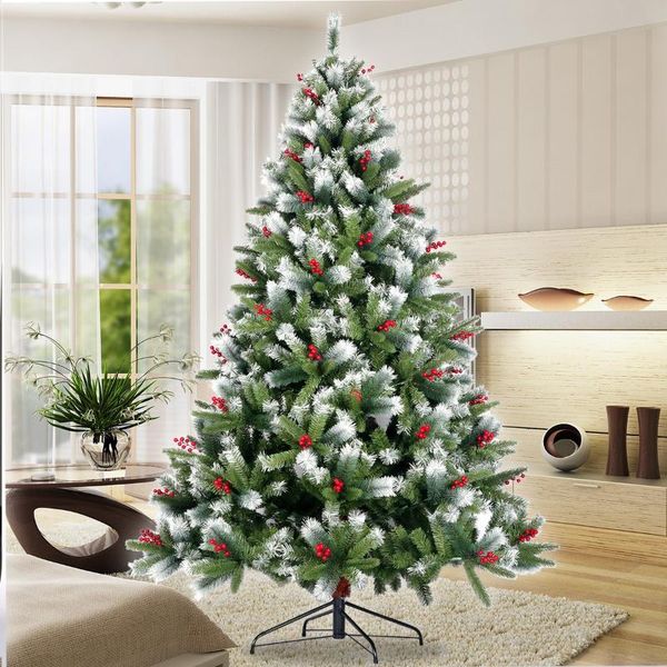 christmas decorations artificial tree flocked pine needle with cones red berries 7.5 ft foldable stand
christmas decorations artificial tree flocked pine needle with cones red berries 7.5 ft foldable stand