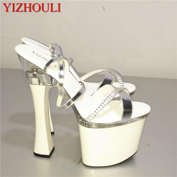 inch comfortable thick heel shoes glitter high-heeled sandals 18cm spool heels stiletto with platform, Black
inch comfortable thick heel shoes glitter high-heeled sandals 18cm spool heels stiletto with platform, Black