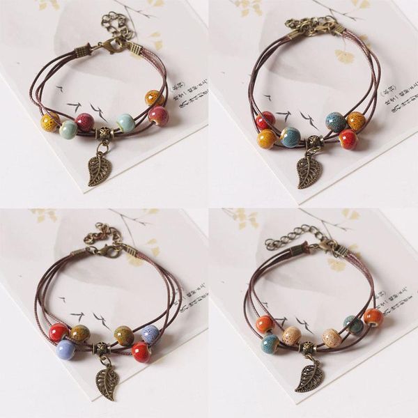 link, chain ceramic jewelry antique bracelet bohemian style student girl hand string weaving women's bracelets wholesale, Black
link, chain ceramic jewelry antique bracelet bohemian style student girl hand string weaving women's bracelets wholesale, Black