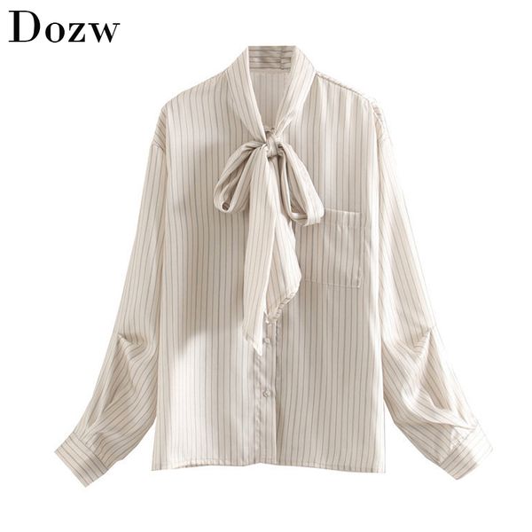 fashion women bow tie collar striped blouse pockets pleated chic shirt female long sleeve plus size office lady blusa mujer 210414, White
fashion women bow tie collar striped blouse pockets pleated chic shirt female long sleeve plus size office lady blusa mujer 210414, White