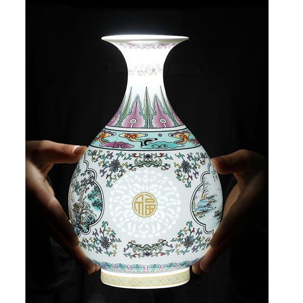 vases jingdezhen pierced porcelain vase decoration living room flower arrangement blue and white exquisite bone china chinese style
vases jingdezhen pierced porcelain vase decoration living room flower arrangement blue and white exquisite bone china chinese style