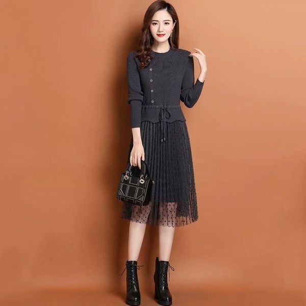 casual dresses women 2021 autumn winter lace patchwork knitted sweater midi dress female long sleeve vintage vestidos d159, Black;gray
casual dresses women 2021 autumn winter lace patchwork knitted sweater midi dress female long sleeve vintage vestidos d159, Black;gray