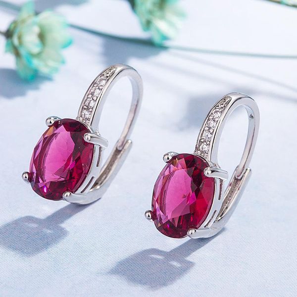 hoop & huggie natural ruby ethnic flower earrings for women 925 silver oval simple anniversary gifts jewelry aros de plata ley mujer, Golden;silver
hoop & huggie natural ruby ethnic flower earrings for women 925 silver oval simple anniversary gifts jewelry aros de plata ley mujer, Golden;silver