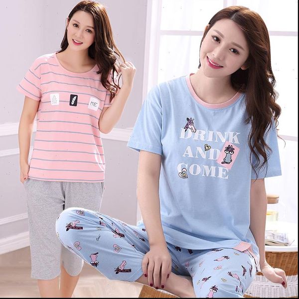 plus size cotton casual striped womens sleepwears pajama summer short sleeve calf length pant pyjama homewear pijama mujer, Black;red
plus size cotton casual striped womens sleepwears pajama summer short sleeve calf length pant pyjama homewear pijama mujer, Black;red