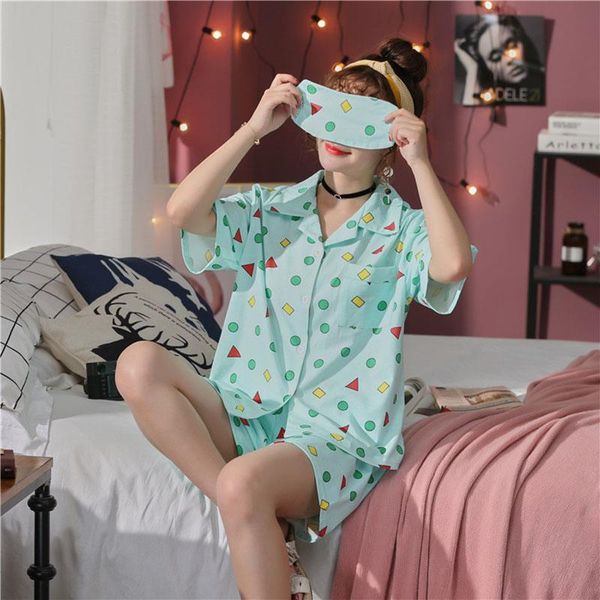womens sleepwears summer sweet lovely home wear rack cotton shorts set for ladies with short sleeves, Black;red
womens sleepwears summer sweet lovely home wear rack cotton shorts set for ladies with short sleeves, Black;red