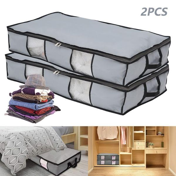 storage bags 2pc bag oxford cloth for blanket portable folding clothes pillow quilt box organizer