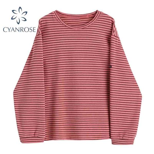 basic bf striped t shirt women spring regular long sleeve jumper tees female o neck fashion korean harajuku street ins 210430, White
basic bf striped t shirt women spring regular long sleeve jumper tees female o neck fashion korean harajuku street ins 210430, White