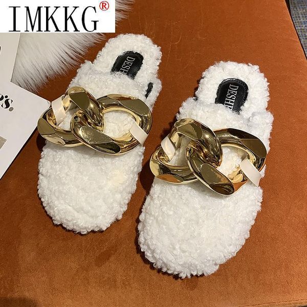 slippers 2021 brand design women slipper fashion gold chain slip on mules shoes winter warm lambswool slides casual flat flip flop, Black
slippers 2021 brand design women slipper fashion gold chain slip on mules shoes winter warm lambswool slides casual flat flip flop, Black